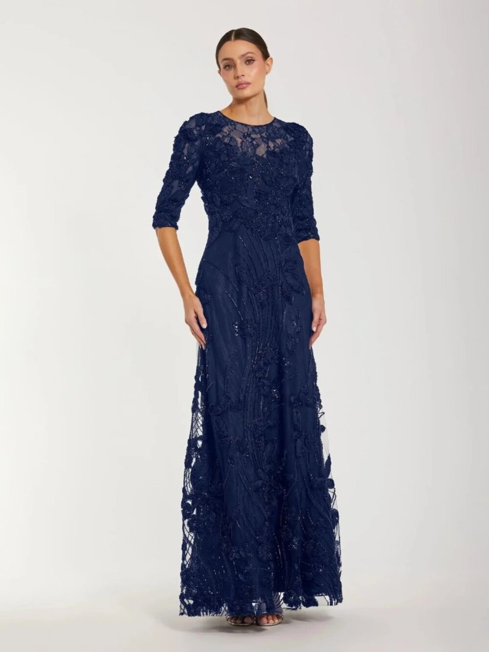 Mac Duggal Navy Blue Formal Evening Gown – Size 6 – Worn Once